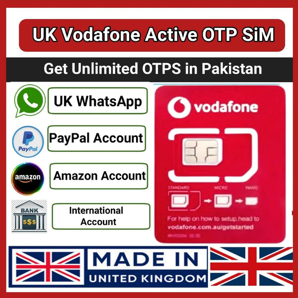 Vodafone  SIM Card | Fast OTP Verification | UK Mobile Number