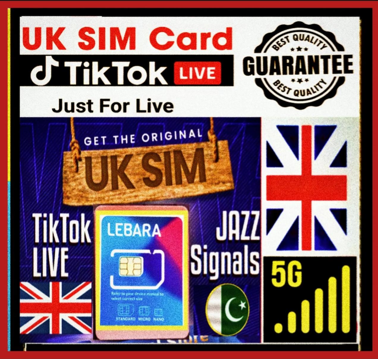 Lebara UK SIM Card – Jazz Signal Support | For TikTok Live